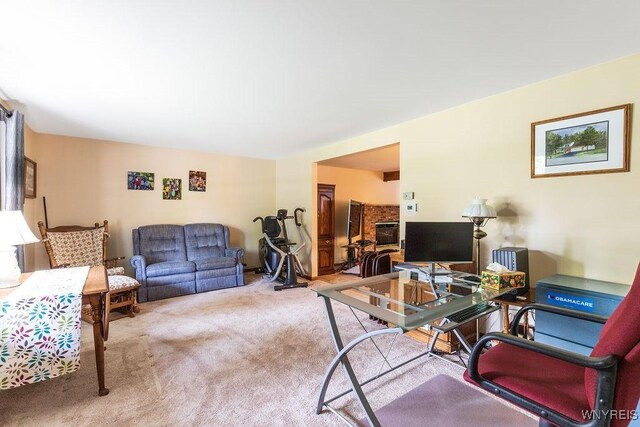 103 Old Orchard Ln, Orchard Park, NY 14127 - carpeted living room featuring an office area