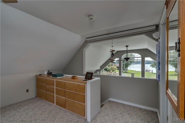 44458 County Route 100, Alexandria, NY 13640 - additional living space featuring vaulted ceiling, ceiling fan, and carpet floors
