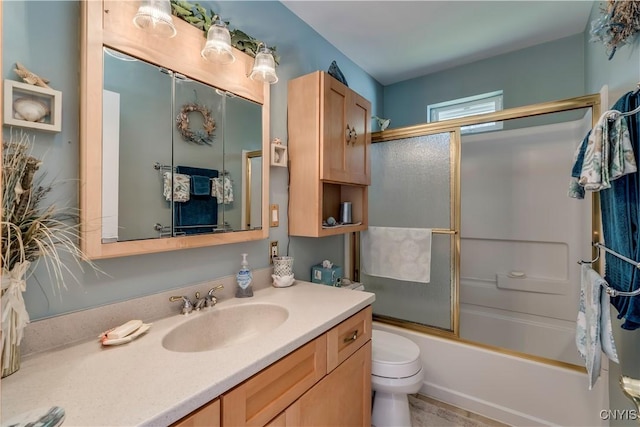 44458 County Route 100, Alexandria, NY 13640 - full bathroom featuring toilet, vanity, and combined bath / shower with glass door