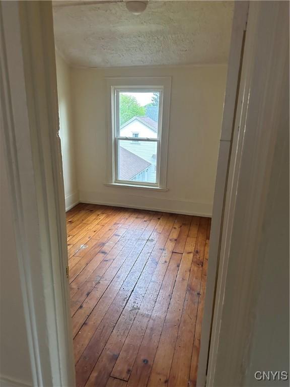 113 Grumbach Ave, Syracuse, NY 13203 - spare room featuring a textured ceiling, light wood-style flooring, and baseboards