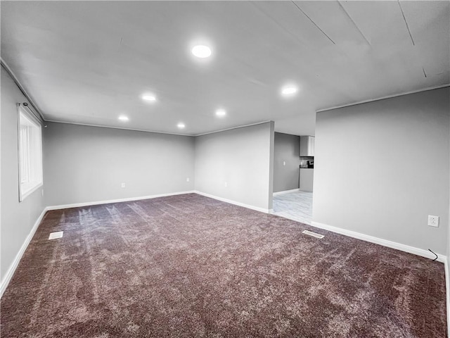 131 W Sullivanville Rd, Veteran, NY 14845 - below grade area featuring carpet floors, recessed lighting, and baseboards