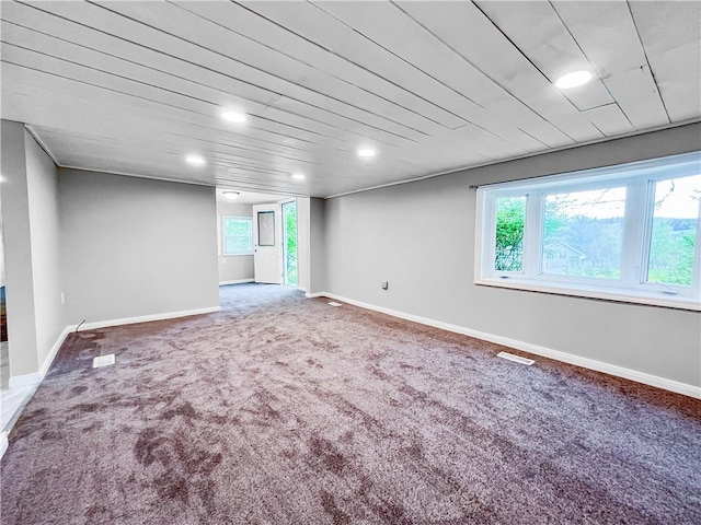 131 W Sullivanville Rd, Veteran, NY 14845 - empty room featuring carpet floors, recessed lighting, and baseboards