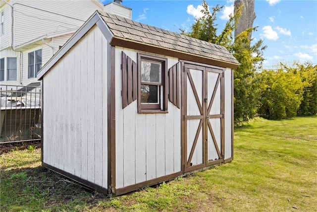 view of shed