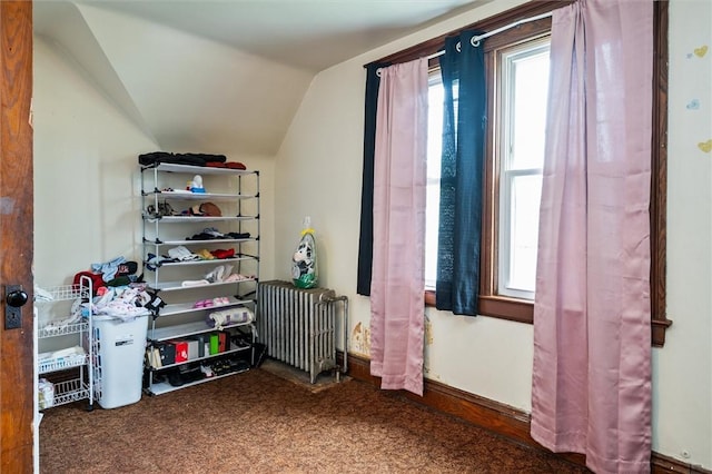 storage room featuring radiator