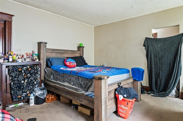 bedroom with carpet