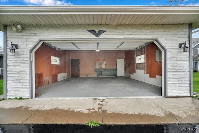 view of garage