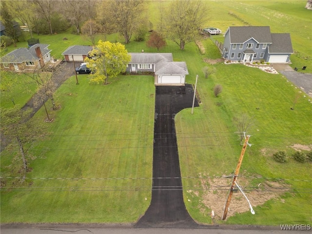 aerial view featuring a rural view