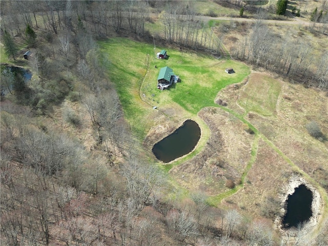 aerial view featuring a rural view