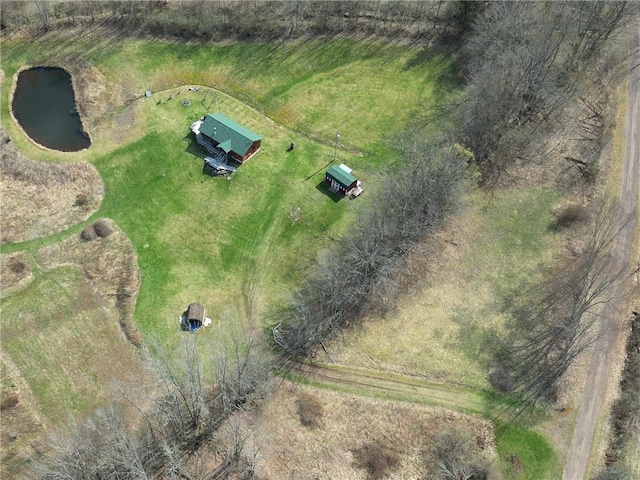 drone / aerial view with a rural view