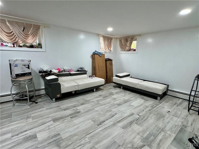 107 Birchwood Ln, Frankfort, NY 13340 - interior space featuring baseboard heating and recessed lighting