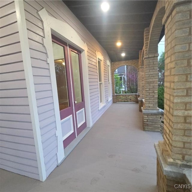 view of patio with a porch