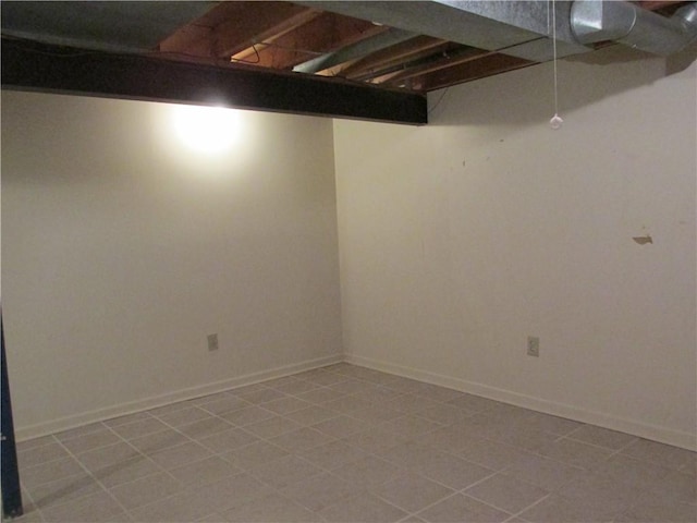 view of finished below grade area