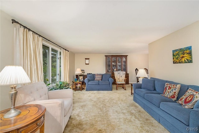 living room featuring carpet floors