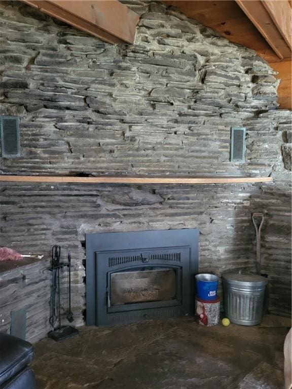 607 Kilkenny Rd, Unadilla, NY 13849 - room details featuring a fireplace and visible vents