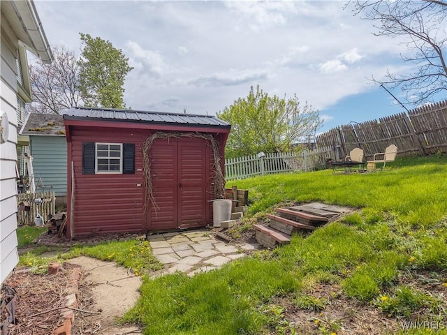 view of shed