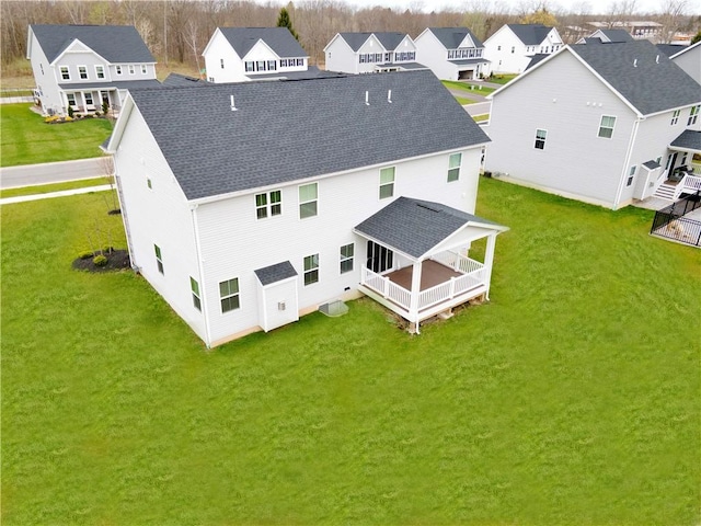 aerial view with a residential view