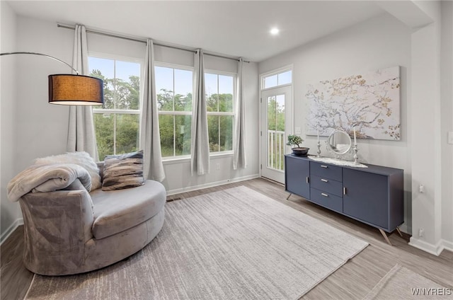 177 Sandstone Cir, Grand Island, NY 14072 - sitting room with baseboards, light wood-style flooring, and recessed lighting