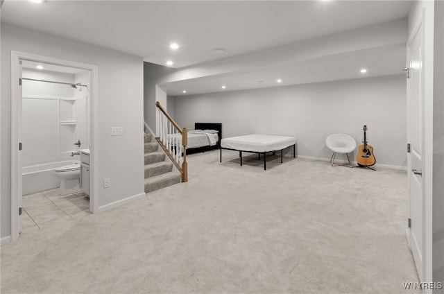 177 Sandstone Cir, Grand Island, NY 14072 - interior space with light carpet, baseboards, and recessed lighting