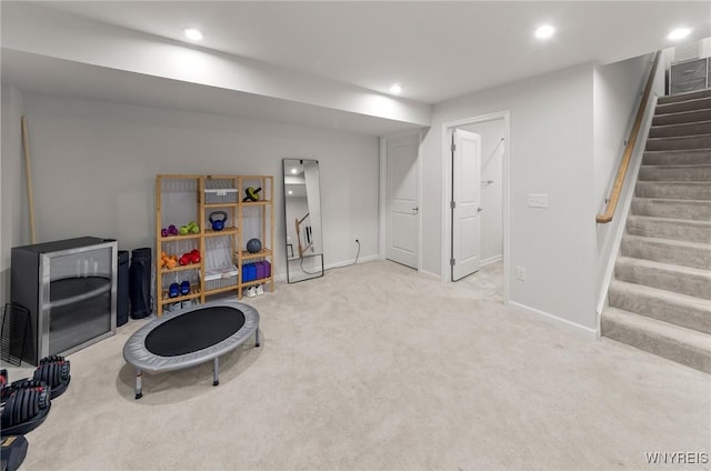 177 Sandstone Cir, Grand Island, NY 14072 - playroom with baseboards, light carpet, and recessed lighting