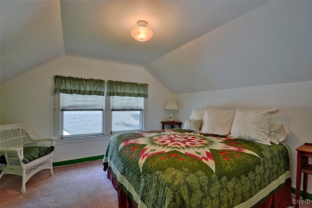 18 Crossmon St, Alexandria, NY 13607 - carpeted bedroom featuring baseboards and vaulted ceiling