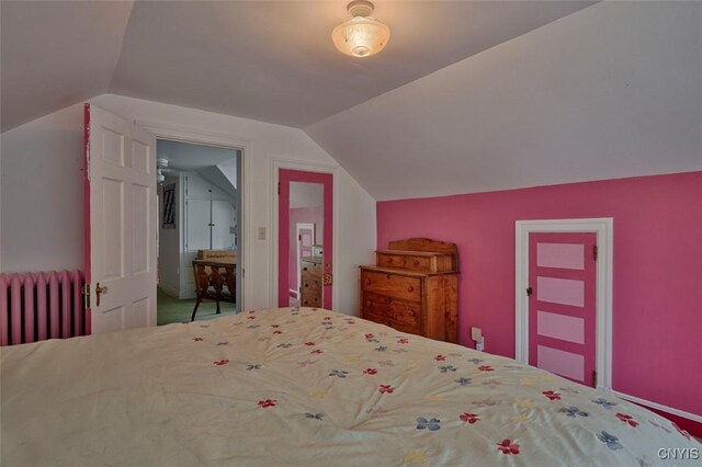 18 Crossmon St, Alexandria, NY 13607 - bedroom with lofted ceiling and radiator heating unit
