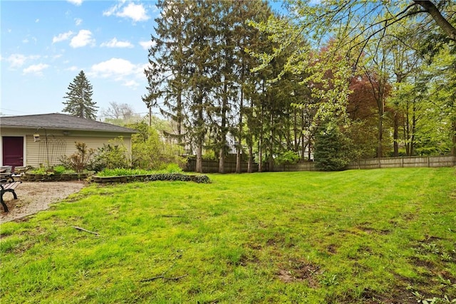 view of yard featuring fence