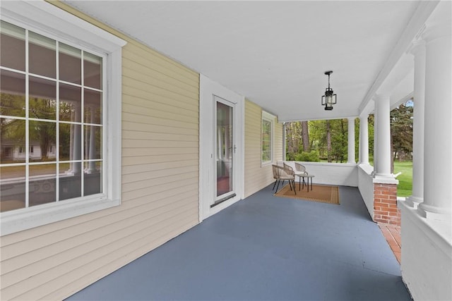 view of patio with a porch