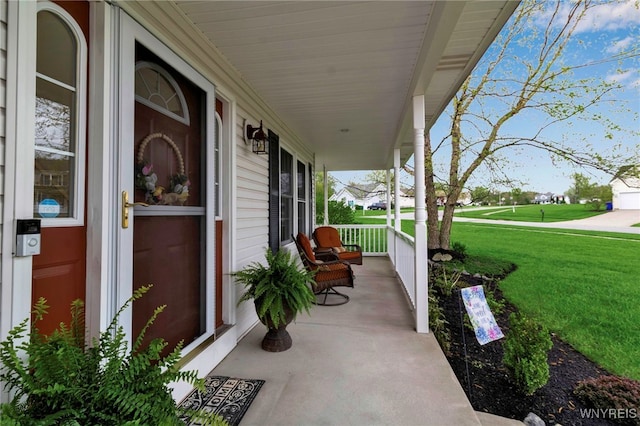 view of patio with a porch