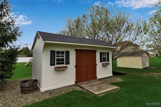 view of shed