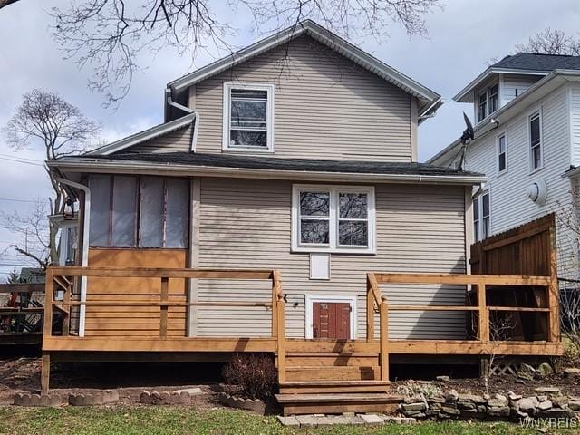 106 Saxton St, Lockport City, NY 14094 - back of property with a deck