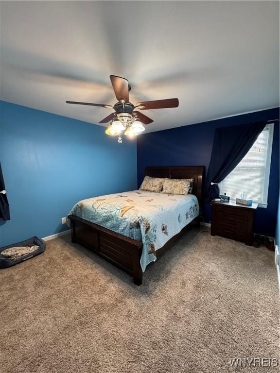 797 Van Rensselaer Ave, Niagara Falls, NY 14305 - carpeted bedroom with baseboards and a ceiling fan