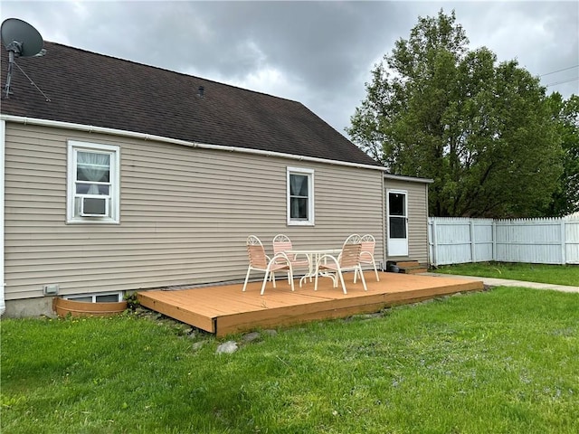 616 Hart St, Elmira-City, NY 14901 - back of property featuring a yard, a deck, entry steps, and fence