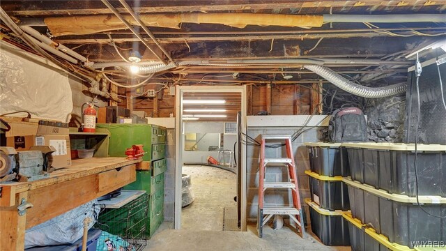 view of unfinished below grade area