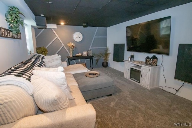 view of carpeted living area