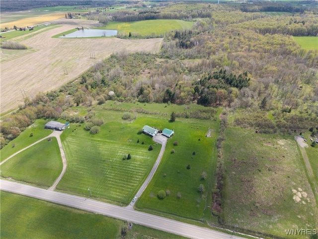 aerial overview of property's location featuring rural landscape