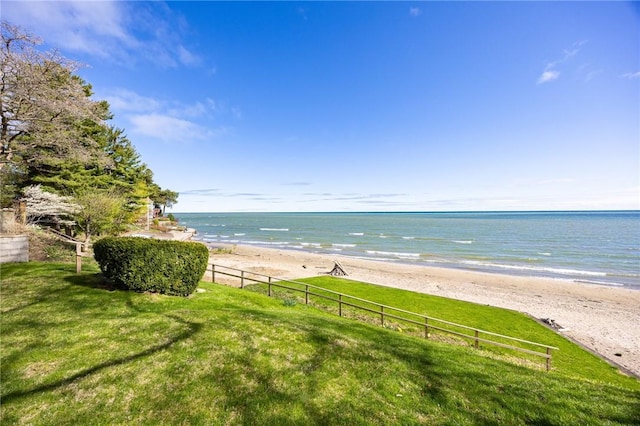 water view with local beach and fence