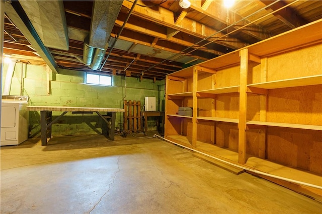 below grade area with washer / clothes dryer