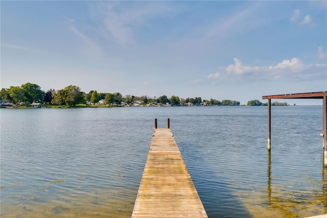 dock featuring a water view