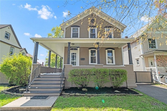 view of front of house featuring covered porch