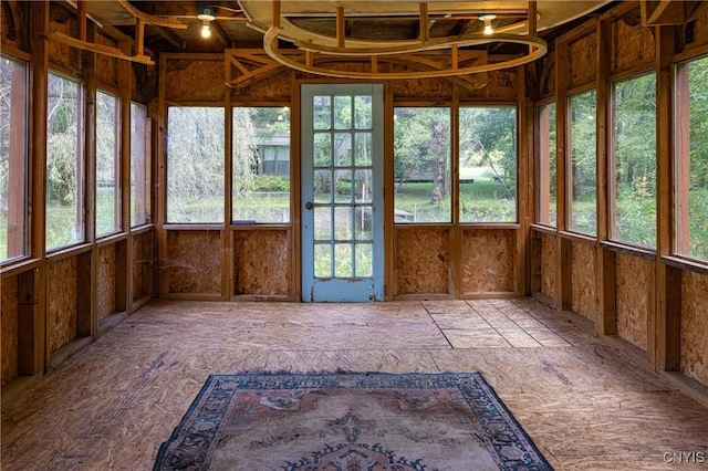 view of unfurnished sunroom