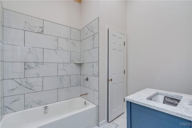 26593 State Route 283, Le Ray, NY 13601 - full bath with marble finish flooring, shower / washtub combination, and vanity