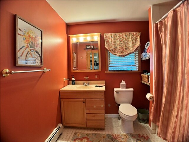 575 Harper Rd, Harpersfield, NY 13786 - bathroom featuring toilet, vanity, baseboards, and tile patterned floors