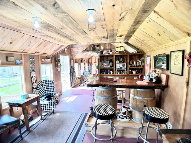 575 Harper Rd, Harpersfield, NY 13786 - bar with wooden ceiling and wooden walls