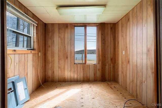 7709 State Highway 28, Exeter, NY 13439 - unfurnished room with plenty of natural light and wood walls