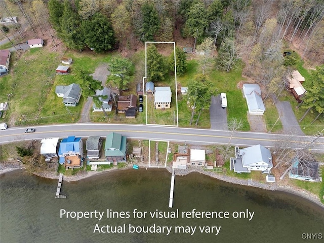 7709 State Highway 28, Exeter, NY 13439 - aerial view of property's location with a nearby body of water and property parcel outlined