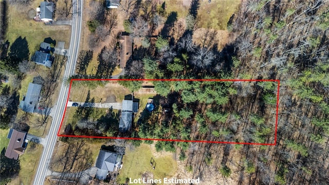 aerial view of property's location with property boundaries highlighted
