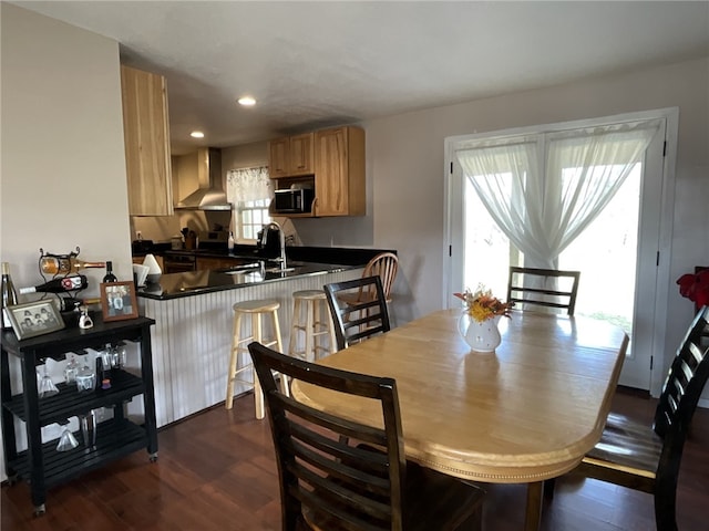 1940 State Highway 41, Coventry, NY 13733 - dining area featuring dark wood-style flooring and recessed lighting