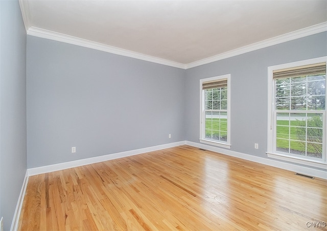 100 Brandywine Dr, Manlius, NY 13104 - empty room with healthy amount of natural light, ornamental molding, light wood finished floors, and baseboards