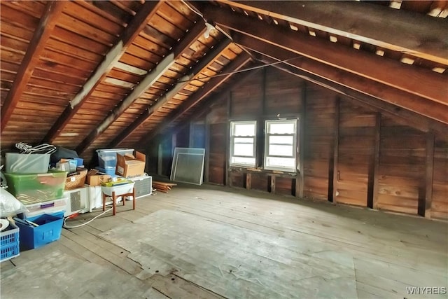 view of unfinished attic