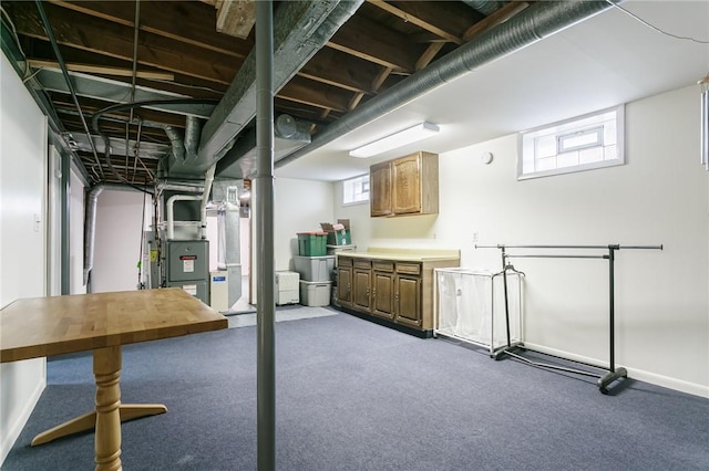 basement with baseboards